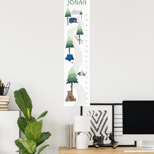 Forest and camping growth chart ポスター (ホームオフィス)