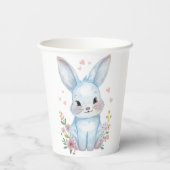 Forest Animal Baby Shower Blue Bunny Party Theme 紙コップ (裏面)