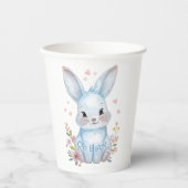Forest Animal Baby Shower Blue Bunny Party Theme 紙コップ (正面)