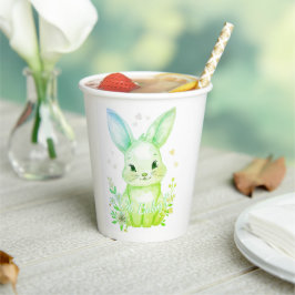 Forest Animal Baby Shower Pastel Green Bunny Party 紙コップ