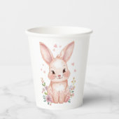 Forest Animal Baby Shower Pink Bunny Party Theme 紙コップ (正面)