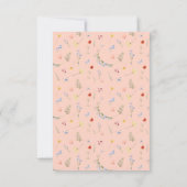 Forest Animal Bunny Botanical 1st Birthday  サンキューカード (裏面)