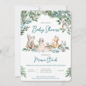 Forest Animal Woodland Baby Shower Invitation 招待状 (正面)