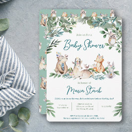 Forest Animal Woodland Baby Shower Invitation 招待状
