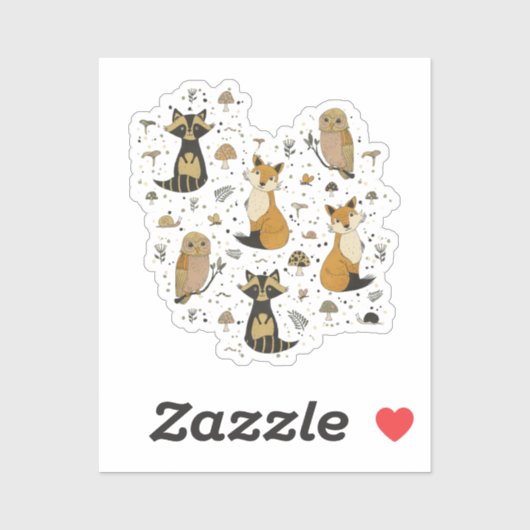 Forest animals シール (シート)