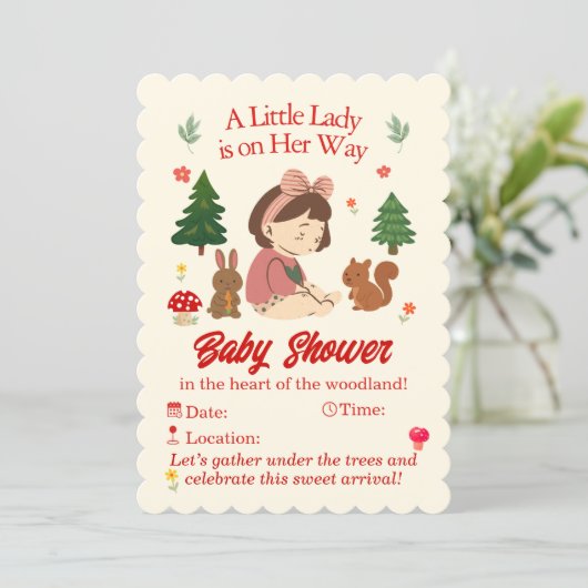 Forest Animals Baby Shower Invitation 招待状 (スタンド正面)