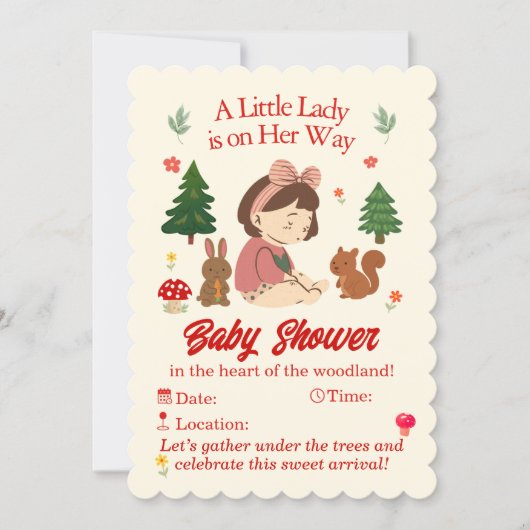 Forest Animals Baby Shower Invitation 招待状 (正面)