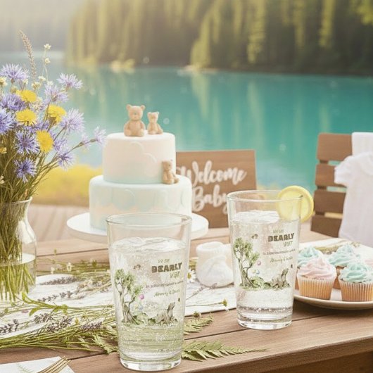 Forest Animals Bearly Wait Baby Shower Keepsake タンブラーグラス