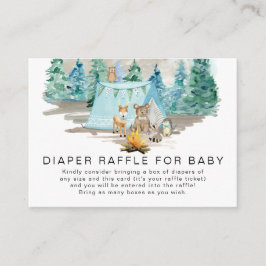 Forest Animals Deer Bear Floral Boy Baby Shower エンクロージャーカード