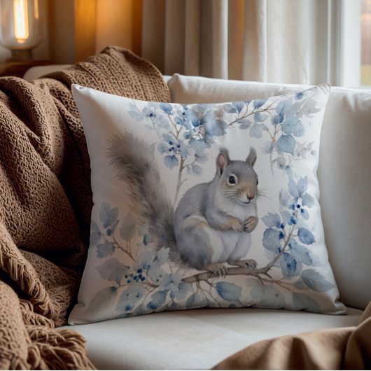 Forest Animals Throw Pillow – Cozy Rustic decor クッション