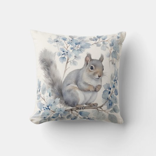 Forest Animals Throw Pillow – Cozy Rustic decor クッション (正面)