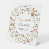 Forest Animals Watercolor Diaper Raffle 台座サイン (正面)