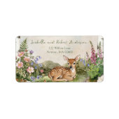 Forest Arch and Fawn Baby Shower Address Label ラベル (正面)