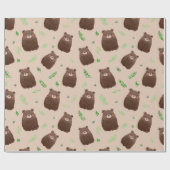 Forest Bear Spring Gift Wrap ラッピングペーパー (フラット)