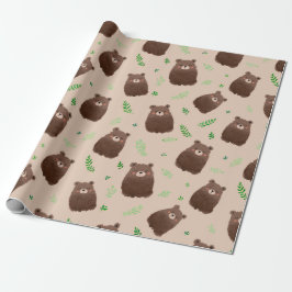 Forest Bear Spring Gift Wrap ラッピングペーパー