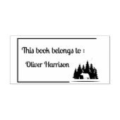 Forest Bear 'This Book Belongs To' Custom Stamp ラバースタンプ (インプリント)