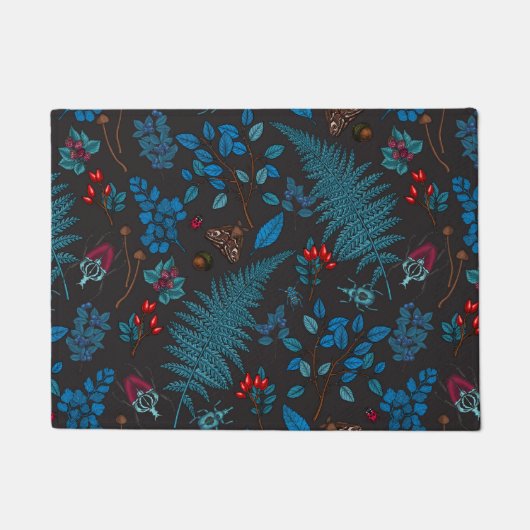 Forest berries, leaves and bugs 1 ドアマット (正面)