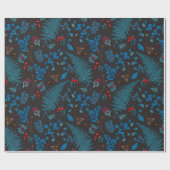 Forest berries, leaves and bugs 1 ラッピングペーパー (フラット)