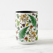 Forest berries, leaves and bugs on white マグカップ (中央)