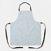 Forest Blue Japanese Narcissus Floral Pattern エプロン (正面)