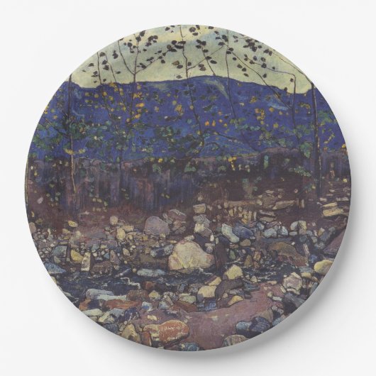 Forest Brook at Leissigen, Switzerland (Landscape) ペーパープレート (正面)