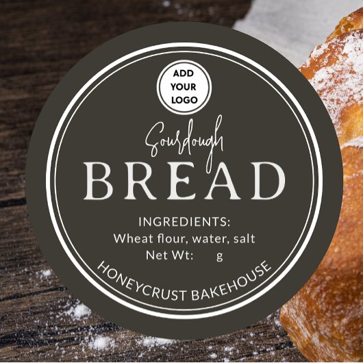 Forest Brown Bakery Sourdough Bread Logo Sticker ラウンドシール