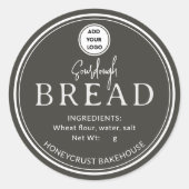 Forest Brown Bakery Sourdough Bread Logo Sticker ラウンドシール (正面)
