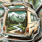Forest Camper Van Vinyl Sticker | Camping Sticker シール
