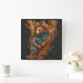 Forest Carving Wall Clock スクエア壁時計 (ホーム)