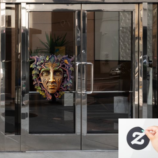 Forest Carving Window Cling ウィンドウサイン (オフィスドア)