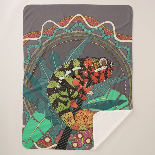 forest chameleon シェルパブランケット (正面)