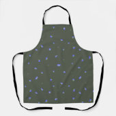 Forest Charcoal Japanese Gentian Floral Pattern エプロン (正面)