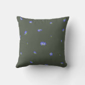 Forest Charcoal Japanese Gentian Floral Pattern クッション (裏面)