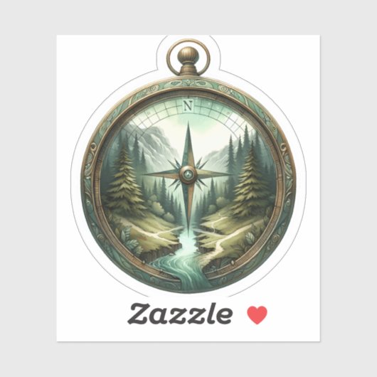 Forest Compass Vinyl Sticker | Die-Cut Sticker シール (シート)