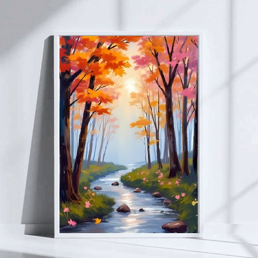 Forest Creek | 秋の紅葉 水彩風景画 ポスター
