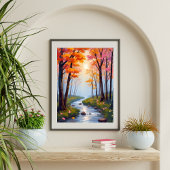 Forest Creek | 秋の紅葉 水彩風景画 ポスター