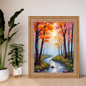 Forest Creek | 秋の紅葉 水彩風景画 ポスター