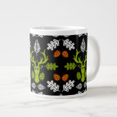 Forest Deer Nature Print ジャンボコーヒーマグカップ (正面右)