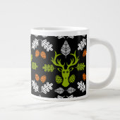 Forest Deer Nature Print ジャンボコーヒーマグカップ (右)