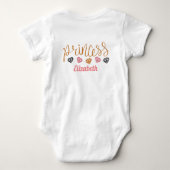 Forest Deer Sparkle Stars Baby NAME Gift Floral ベビーボディスーツ (裏面)
