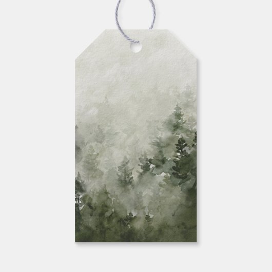 Forest Deer Wedding Thank You ギフトタグ (裏面)