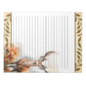 Forest Deer Woodland Animals自然をテーマにしたメモ帳 ノートパッド (正面)