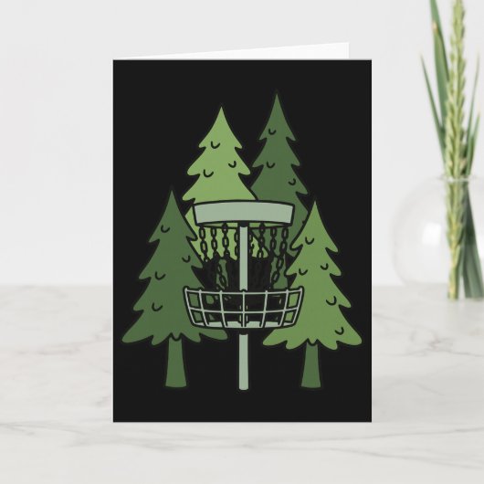 Forest Disc Golf Sket Funny Disc Golfing Scene  カード (正面)