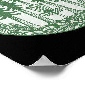 Forest Disc Golf Sket Pine Trees Flying Disc  ポスター (角)