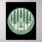 Forest Disc Golf Sket Pine Trees Flying Disc  ポスター (正面)