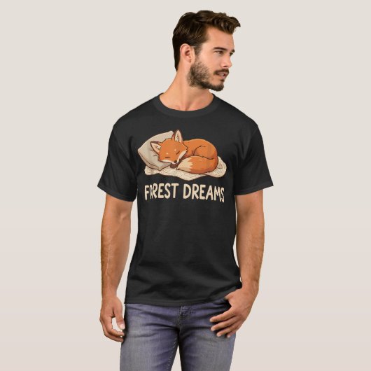 Forest Dreams Cute Sleeping Red Tシャツ (正面フル)