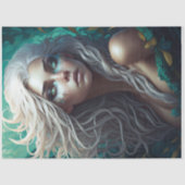 Forest Elegant Leaf Woman decoupage paper  薄葉紙 (正面)