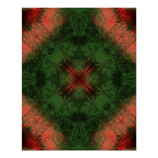 Forest Energy Kaleidoscope Fractal Art ポスター (正面)