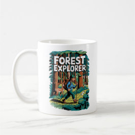 Forest Explorer Vintage Hiking Illustration コーヒーマグカップ