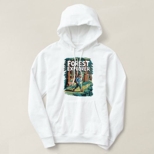 Forest Explorer Vintage Hiking Illustration パーカ (デザイン正面)